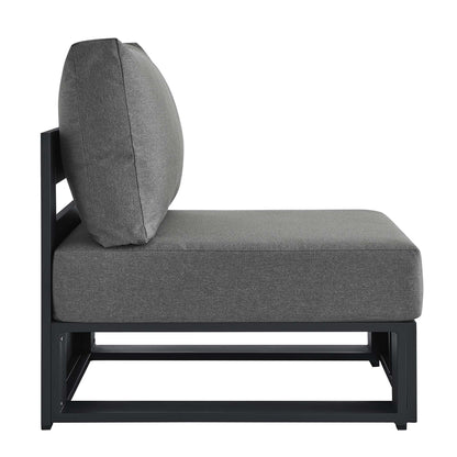 Tahoe Outdoor Patio Powder-Coated Aluminum Modular Armless Chair by Furniture For America