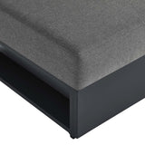 Aspen Outdoor Patio Powder-Coated Aluminum Modular Armless Chair in Gray Charcoal