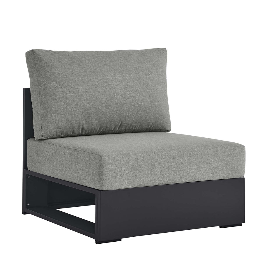 Aspen Outdoor Patio Powder-Coated Aluminum Modular Armless Chair in Gray Gray