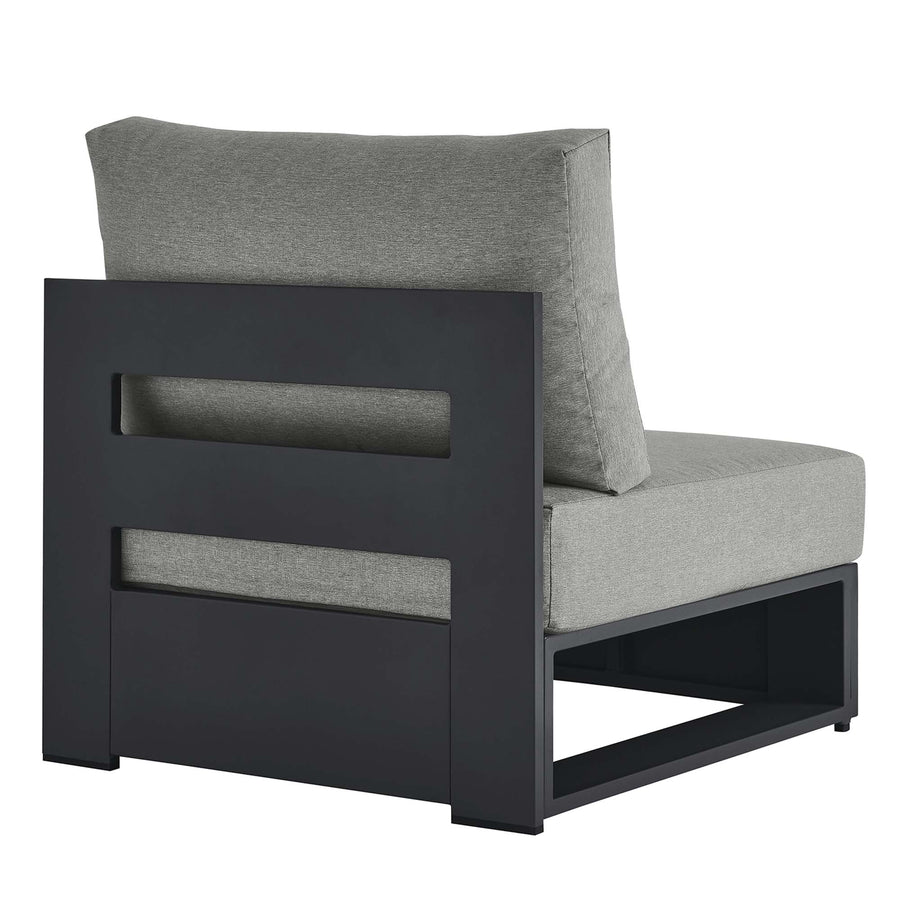 Aspen Outdoor Patio Powder-Coated Aluminum Modular Armless Chair in Gray Gray