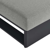 Aspen Outdoor Patio Powder-Coated Aluminum Modular Armless Chair in Gray Gray