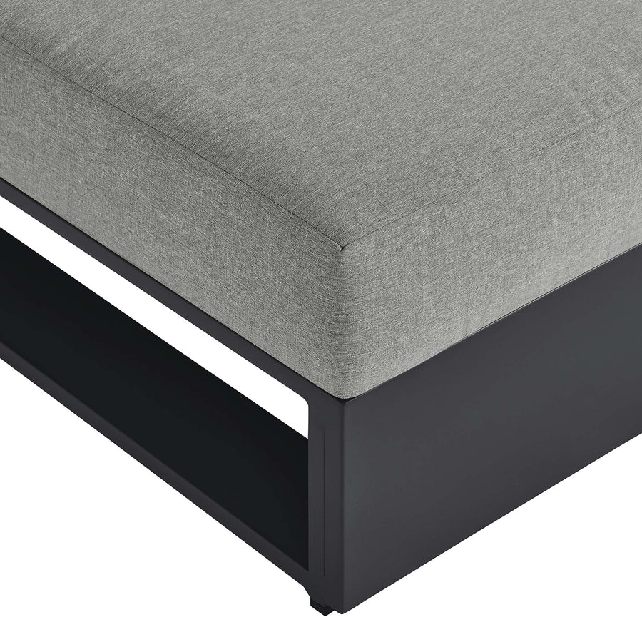 Aspen Outdoor Patio Powder-Coated Aluminum Modular Armless Chair in Gray Gray