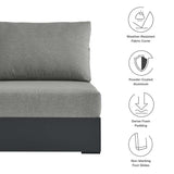 Aspen Outdoor Patio Powder-Coated Aluminum Modular Armless Chair in Gray Gray
