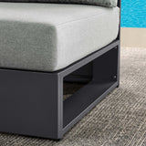 Aspen Outdoor Patio Powder-Coated Aluminum Modular Armless Chair in Gray Gray