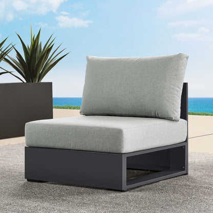 Tahoe Outdoor Patio Powder-Coated Aluminum Modular Armless Chair by Furniture For America