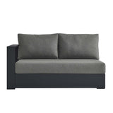 Aspen Outdoor Patio Powder-Coated Aluminum Modular Left-Facing Loveseat in Gray Charcoal