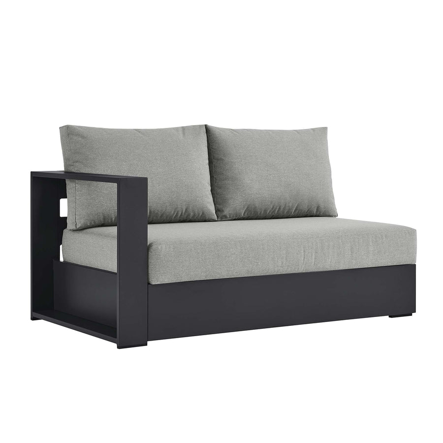 Aspen Outdoor Patio Powder-Coated Aluminum Modular Left-Facing Loveseat in Gray Gray