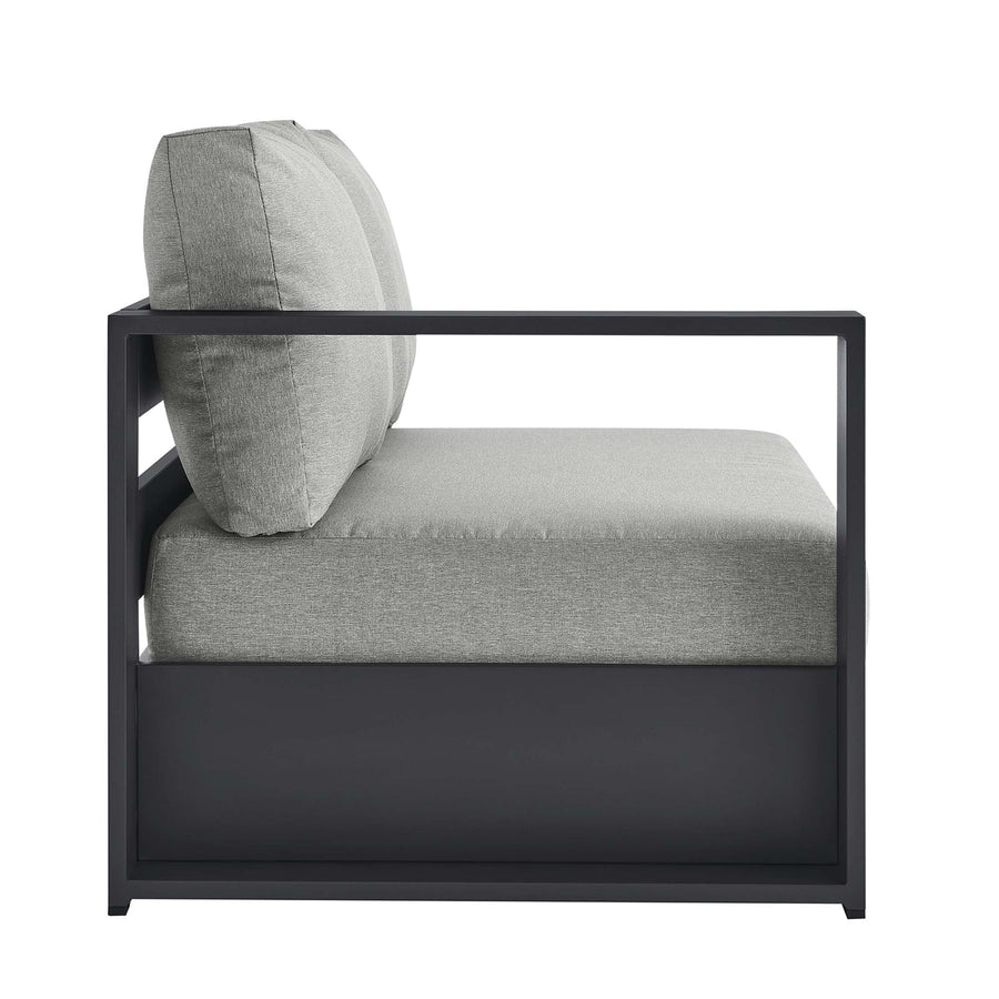 Aspen Outdoor Patio Powder-Coated Aluminum Modular Left-Facing Loveseat in Gray Gray