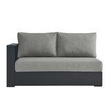 Aspen Outdoor Patio Powder-Coated Aluminum Modular Left-Facing Loveseat in Gray Gray