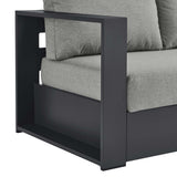 Aspen Outdoor Patio Powder-Coated Aluminum Modular Left-Facing Loveseat in Gray Gray