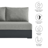 Aspen Outdoor Patio Powder-Coated Aluminum Modular Left-Facing Loveseat in Gray Gray