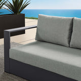 Aspen Outdoor Patio Powder-Coated Aluminum Modular Left-Facing Loveseat in Gray Gray