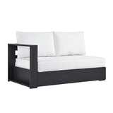 Aspen Outdoor Patio Powder-Coated Aluminum Modular Left-Facing Loveseat in Gray White