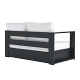 Aspen Outdoor Patio Powder-Coated Aluminum Modular Left-Facing Loveseat in Gray White