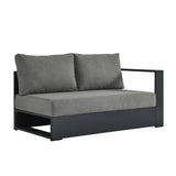 Aspen Outdoor Patio Powder-Coated Aluminum Modular Right-Facing Loveseat in Gray Charcoal