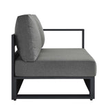 Aspen Outdoor Patio Powder-Coated Aluminum Modular Right-Facing Loveseat in Gray Charcoal