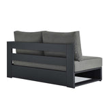 Aspen Outdoor Patio Powder-Coated Aluminum Modular Right-Facing Loveseat in Gray Charcoal