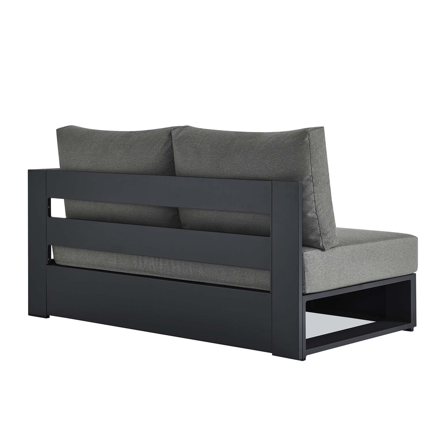 Aspen Outdoor Patio Powder-Coated Aluminum Modular Right-Facing Loveseat in Gray Charcoal