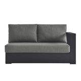 Aspen Outdoor Patio Powder-Coated Aluminum Modular Right-Facing Loveseat in Gray Charcoal