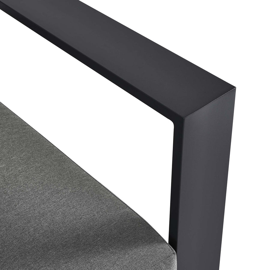 Aspen Outdoor Patio Powder-Coated Aluminum Modular Right-Facing Loveseat in Gray Charcoal