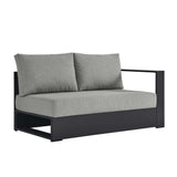 Aspen Outdoor Patio Powder-Coated Aluminum Modular Right-Facing Loveseat in Gray Gray