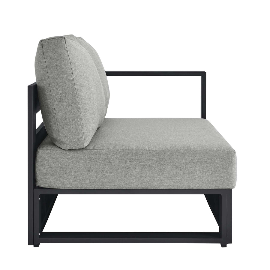 Aspen Outdoor Patio Powder-Coated Aluminum Modular Right-Facing Loveseat in Gray Gray