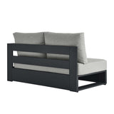 Aspen Outdoor Patio Powder-Coated Aluminum Modular Right-Facing Loveseat in Gray Gray