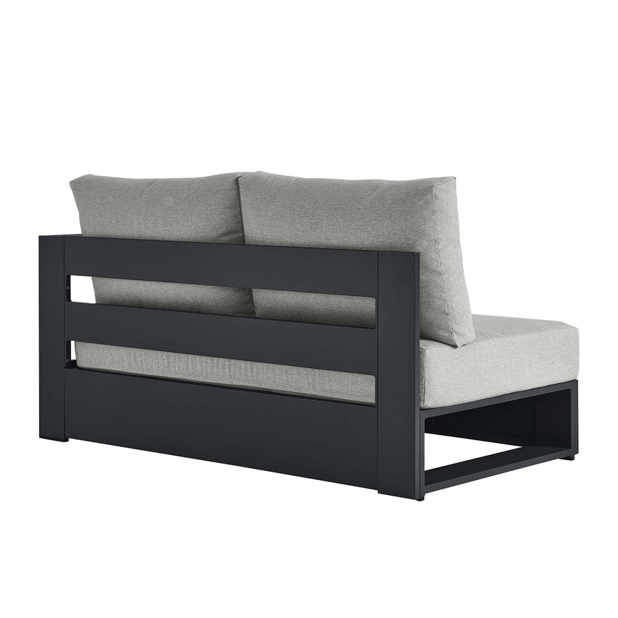 Aspen Outdoor Patio Powder-Coated Aluminum Modular Right-Facing Loveseat in Gray Gray