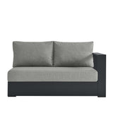 Aspen Outdoor Patio Powder-Coated Aluminum Modular Right-Facing Loveseat in Gray Gray