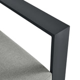 Aspen Outdoor Patio Powder-Coated Aluminum Modular Right-Facing Loveseat in Gray Gray