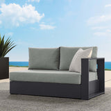 Aspen Outdoor Patio Powder-Coated Aluminum Modular Right-Facing Loveseat in Gray Gray