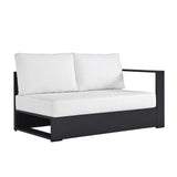 Aspen Outdoor Patio Powder-Coated Aluminum Modular Right-Facing Loveseat in Gray White