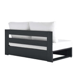 Aspen Outdoor Patio Powder-Coated Aluminum Modular Right-Facing Loveseat in Gray White