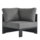 Aspen Outdoor Patio Powder-Coated Aluminum Modular Corner Chair in Gray Charcoal