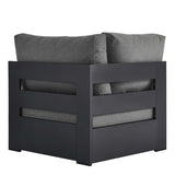 Aspen Outdoor Patio Powder-Coated Aluminum Modular Corner Chair in Gray Charcoal