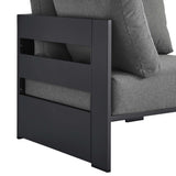 Aspen Outdoor Patio Powder-Coated Aluminum Modular Corner Chair in Gray Charcoal