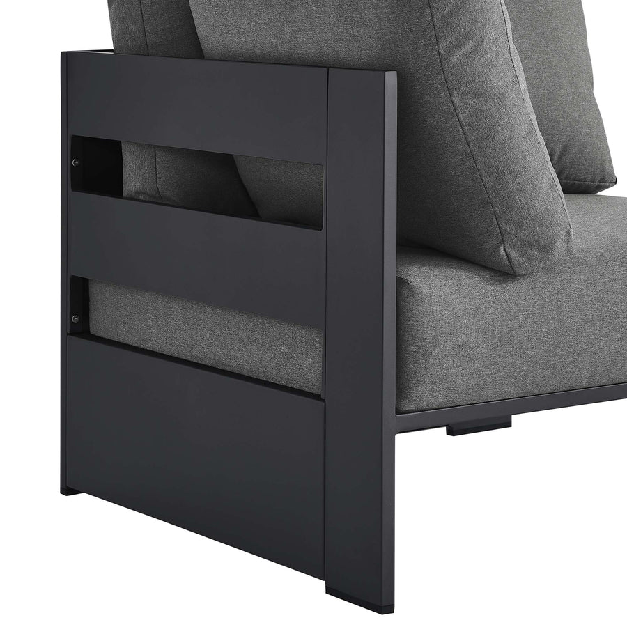 Aspen Outdoor Patio Powder-Coated Aluminum Modular Corner Chair in Gray Charcoal