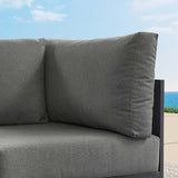 Aspen Outdoor Patio Powder-Coated Aluminum Modular Corner Chair in Gray Charcoal