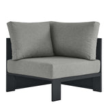 Aspen Outdoor Patio Powder-Coated Aluminum Modular Corner Chair in Gray Gray