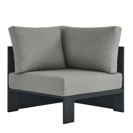 Tahoe Outdoor Patio Powder-Coated Aluminum Modular Corner Chair in Gray Gray
