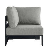 Aspen Outdoor Patio Powder-Coated Aluminum Modular Corner Chair in Gray Gray