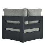 Aspen Outdoor Patio Powder-Coated Aluminum Modular Corner Chair in Gray Gray
