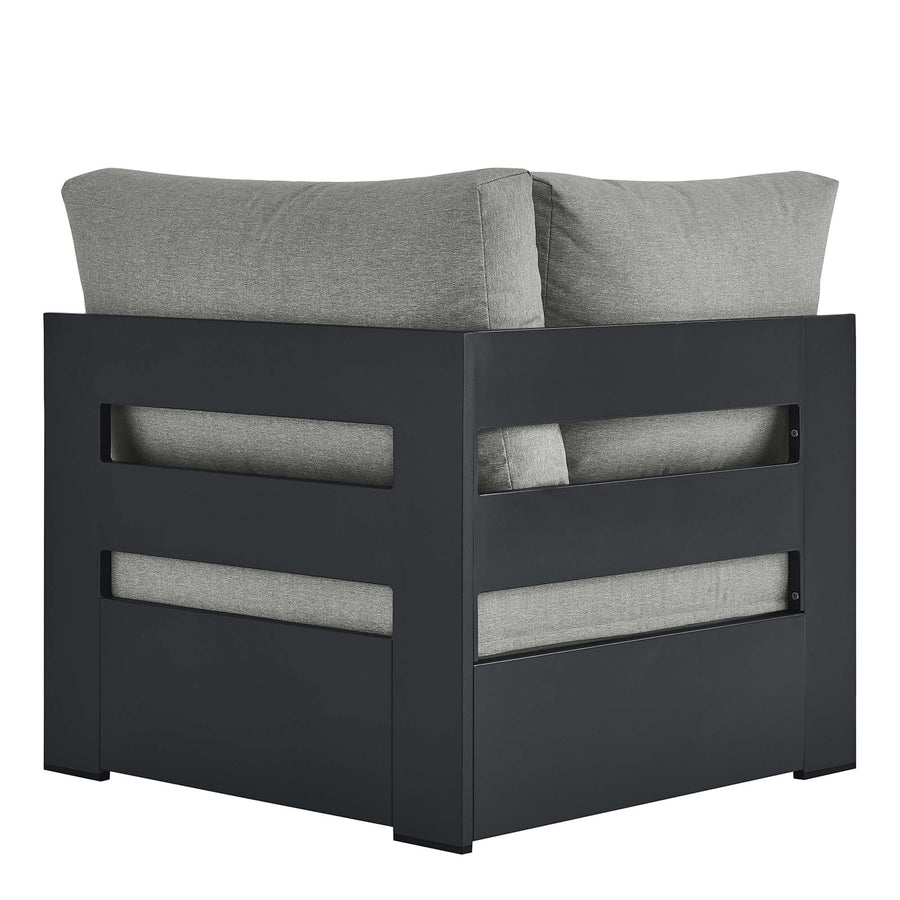 Aspen Outdoor Patio Powder-Coated Aluminum Modular Corner Chair in Gray Gray