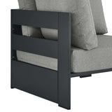 Aspen Outdoor Patio Powder-Coated Aluminum Modular Corner Chair in Gray Gray