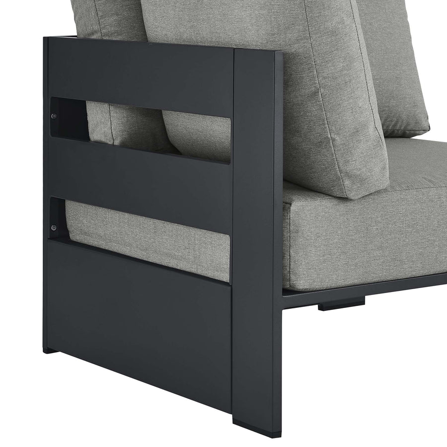 Aspen Outdoor Patio Powder-Coated Aluminum Modular Corner Chair in Gray Gray