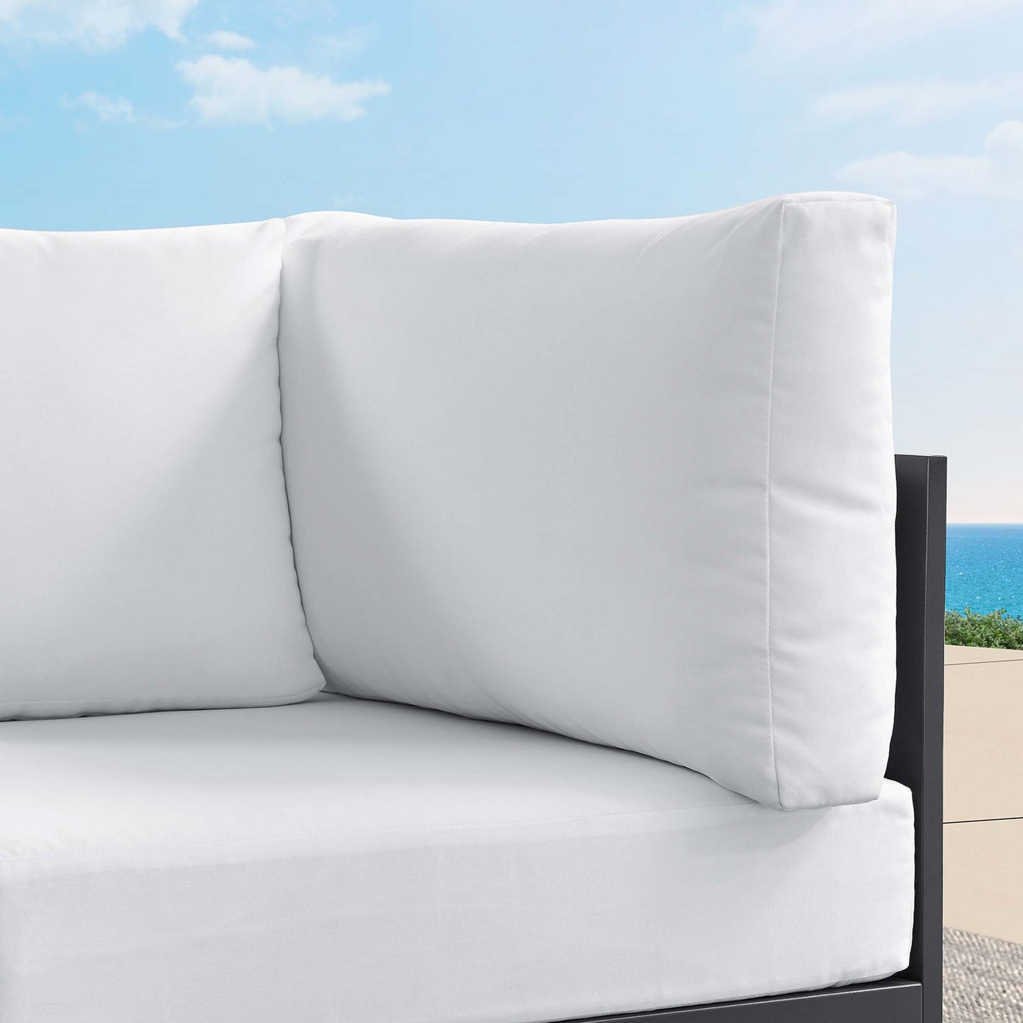 Tahoe Outdoor Patio Powder-Coated Aluminum Modular Corner Chair by Furniture For America