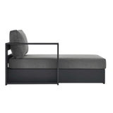 Aspen Outdoor Patio Powder-Coated Aluminum Modular Left-Facing Chaise Lounge in Gray Charcoal