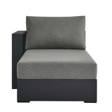 Aspen Outdoor Patio Powder-Coated Aluminum Modular Left-Facing Chaise Lounge in Gray Charcoal