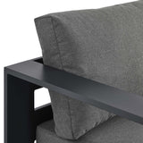 Aspen Outdoor Patio Powder-Coated Aluminum Modular Left-Facing Chaise Lounge in Gray Charcoal
