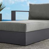 Aspen Outdoor Patio Powder-Coated Aluminum Modular Left-Facing Chaise Lounge in Gray Charcoal